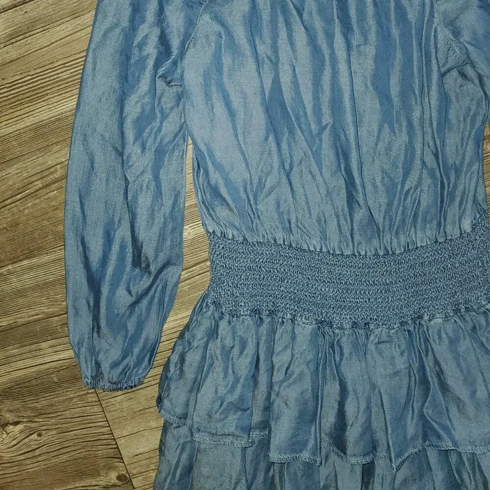 Michael Kors Denim Lightweight Offshoulder Dress~~XS
